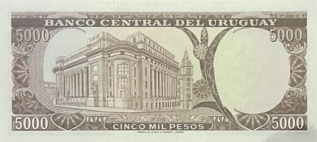 Реверс банкноты 5000 pesos (Urugwaj) 1968