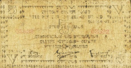 Аверс банкноты 5 centavos (Filipiny) 1943