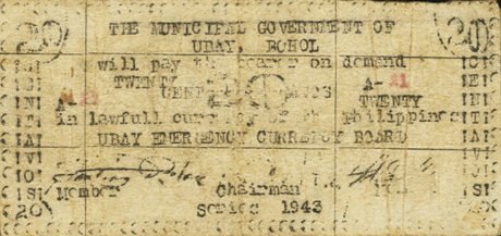 Аверс банкноты 20 сентаво (Филиппины) 1943 года