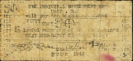 Аверс банкноты 50 сентаво (Филиппины) 1943 года