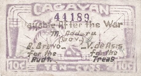 Аверс банкноты 10 сентаво (Филиппины) 1942 года