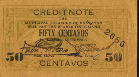 Аверс банкноты 50 сентаво (Филиппины) 1942 года