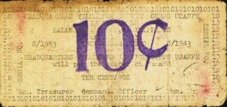 Аверс банкноты 10 сентаво (Филиппины) 1943 года