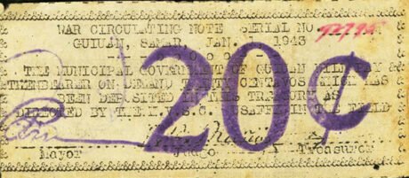 Аверс банкноты 20 сентаво (Филиппины) 1943 года