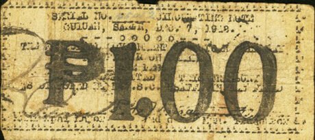 Аверс банкноты 1 peso (Filipiny) 1942