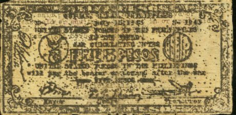 Аверс банкноты 5 песо (Филиппины) 1943 года