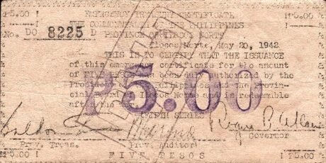 Аверс банкноты 5 песо (Филиппины) 1942 года