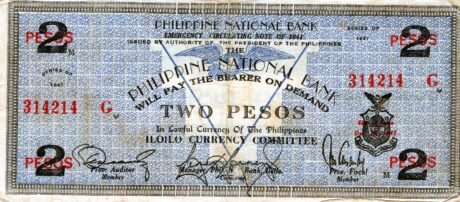 Аверс банкноты 2 песо (Филиппины) 1941 года