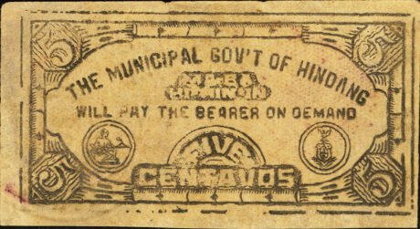 Аверс банкноты 5 сентаво (Филиппины) 1941 года