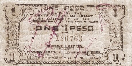 Аверс банкноты 1 песо (Филиппины) 1943 года