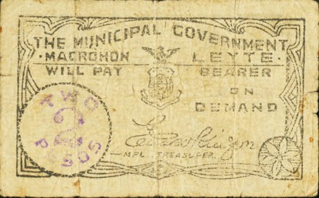 Аверс банкноты 2 песо (Филиппины) 1941 года