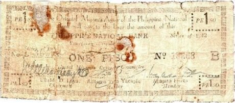 Аверс банкноты 1 песо (Филиппины) 1941 года