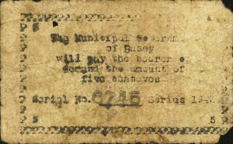 Аверс банкноты 5 сентаво (Филиппины) 1943 года