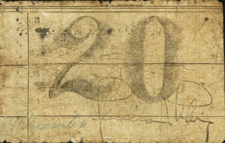 Реверс банкноты 20 centavos (Filipiny) 1943