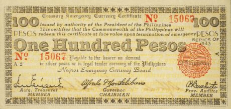 Аверс банкноты 100 pesos (Filipiny) 1943