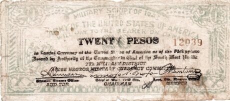 Аверс банкноты 20 песо (Филиппины) 1943 года