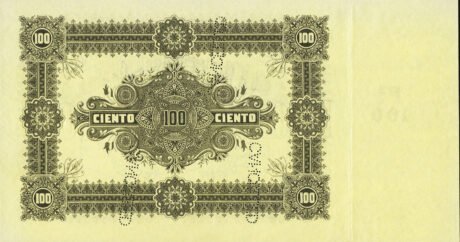 Реверс банкноты 100 песо (Филиппины) 1904 года