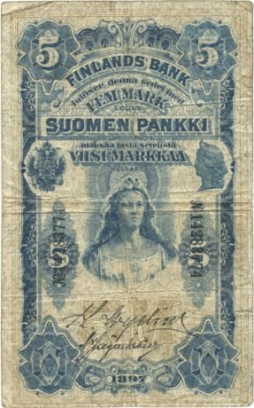 Аверс банкноты 5 марок (Финляндия) 1897 года