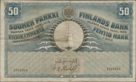 Аверс банкноты 50 марок (Финляндия) 1909 года