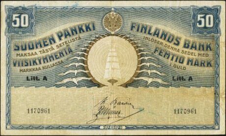 Аверс банкноты 50 марок, Litt. A 1918 (Финляндия) 1909 года