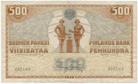 Аверс банкноты 500 марок 1918 (Финляндия) 1909 года