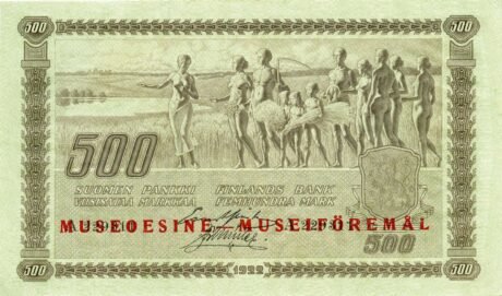 Аверс банкноты 500 marek (Finlandia) 1922