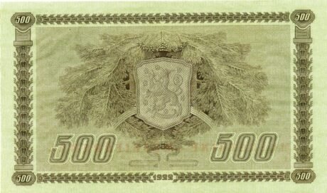 Реверс банкноты 500 marek (Finlandia) 1922