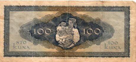 Реверс банкноты 100 кун (Хорватия) 1943 года