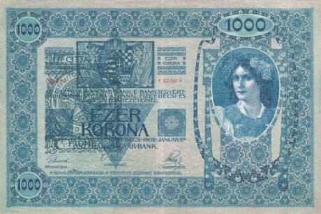 Аверс банкноты 1000 крон (Хорватия) 1920 года