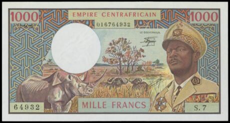 Аверс банкноты 1000 франков (Центральноафриканская Республика) 1978 года
