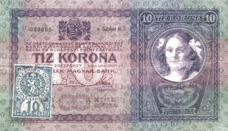 Аверс банкноты 10 крон (Чехословакия) 1919 года