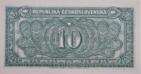 Реверс банкноты 10 крон (Чехословакия) 1945 года