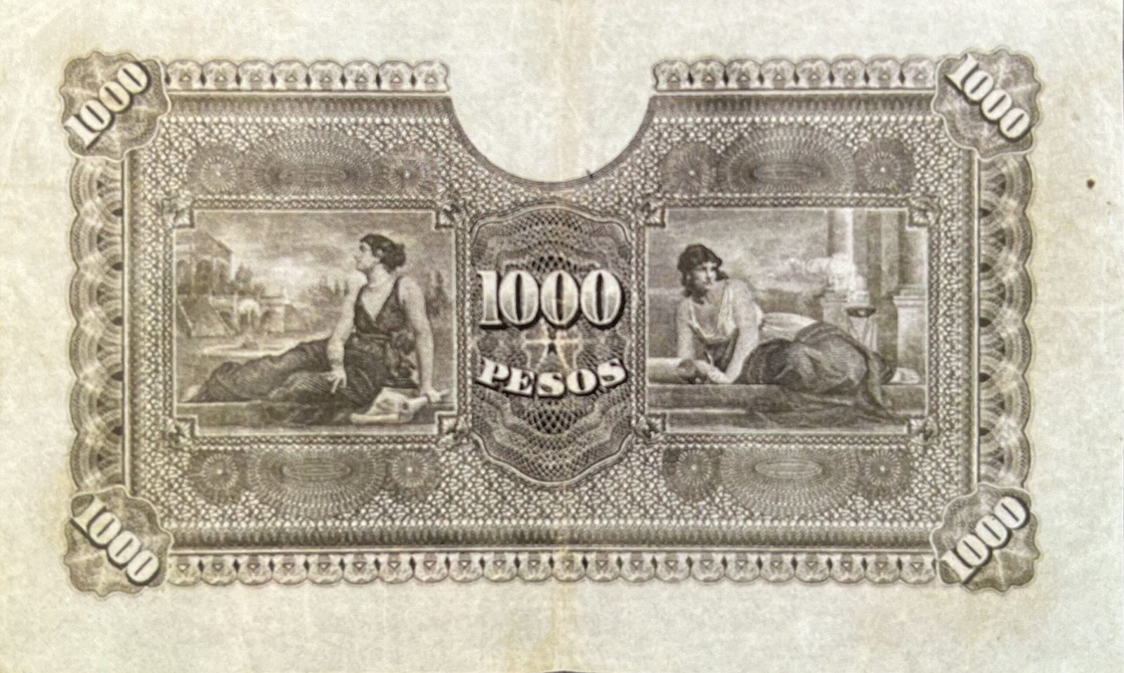 Реверс банкноты 1000 песо (Чили) 1925 года