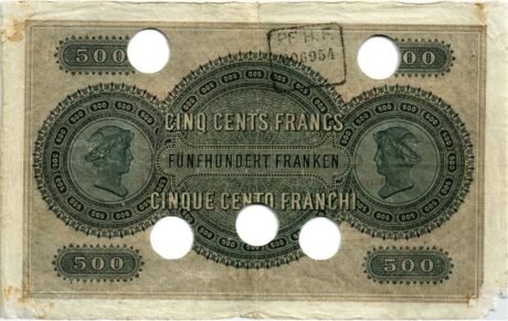 Реверс банкноты 500 франков 