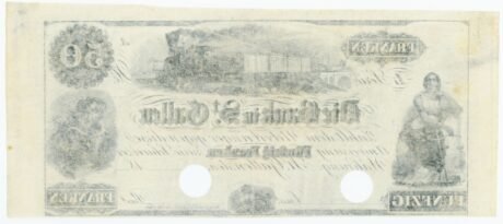 Реверс банкноты 50 франков (Швейцария) 1852 года