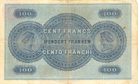 Реверс банкноты 100 франков 