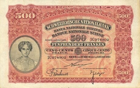 Аверс банкноты 500 франков 