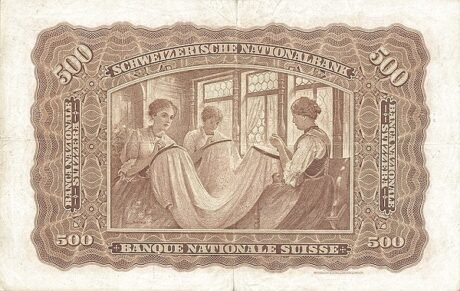 Реверс банкноты 500 франков 