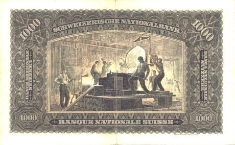 Реверс банкноты 1000 франков 