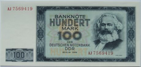 Аверс банкноты 100 марок (Германия) 1964 года