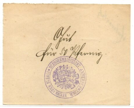 Аверс банкноты 50 пфеннигов Ammerschweier (Германия) 1916 года