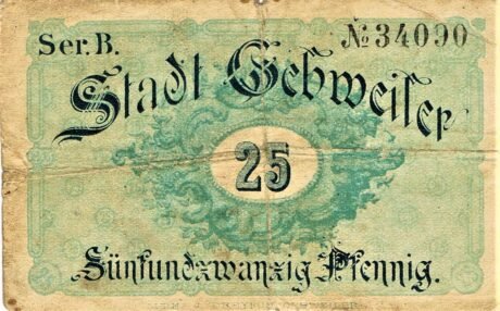 Аверс банкноты 25 fenigów (Niemcy)