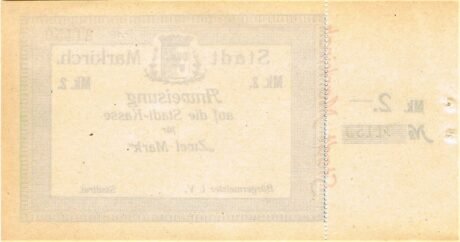 Реверс банкноты 2 marki (Niemcy)