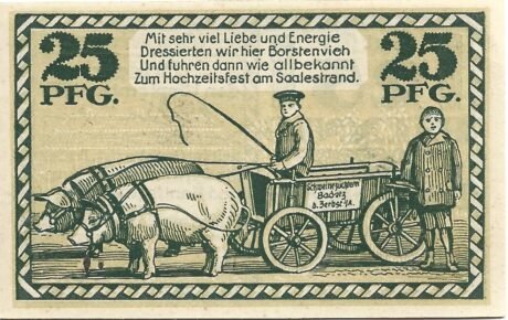 Реверс банкноты 25 fenigów (Niemcy) 1918