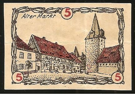 Реверс банкноты 5 fenigów (Niemcy) 1920