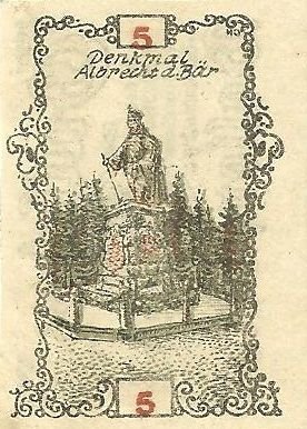 Реверс банкноты 5 fenigów (Niemcy) 1920