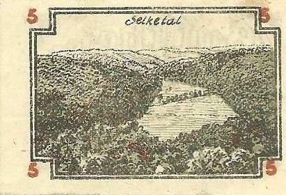 Реверс банкноты 5 fenigów (Niemcy) 1920