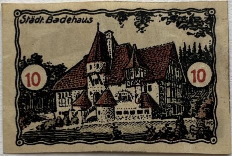 Реверс банкноты 10 fenigów (Niemcy) 1920