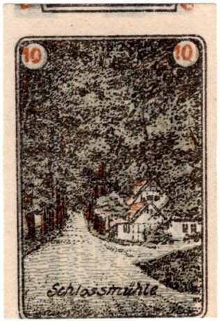 Реверс банкноты 10 fenigów (Niemcy) 1920