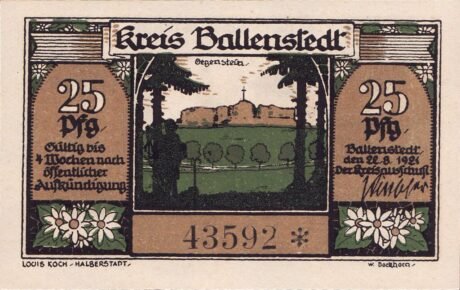 Аверс банкноты 25 fenigów (Niemcy) 1921